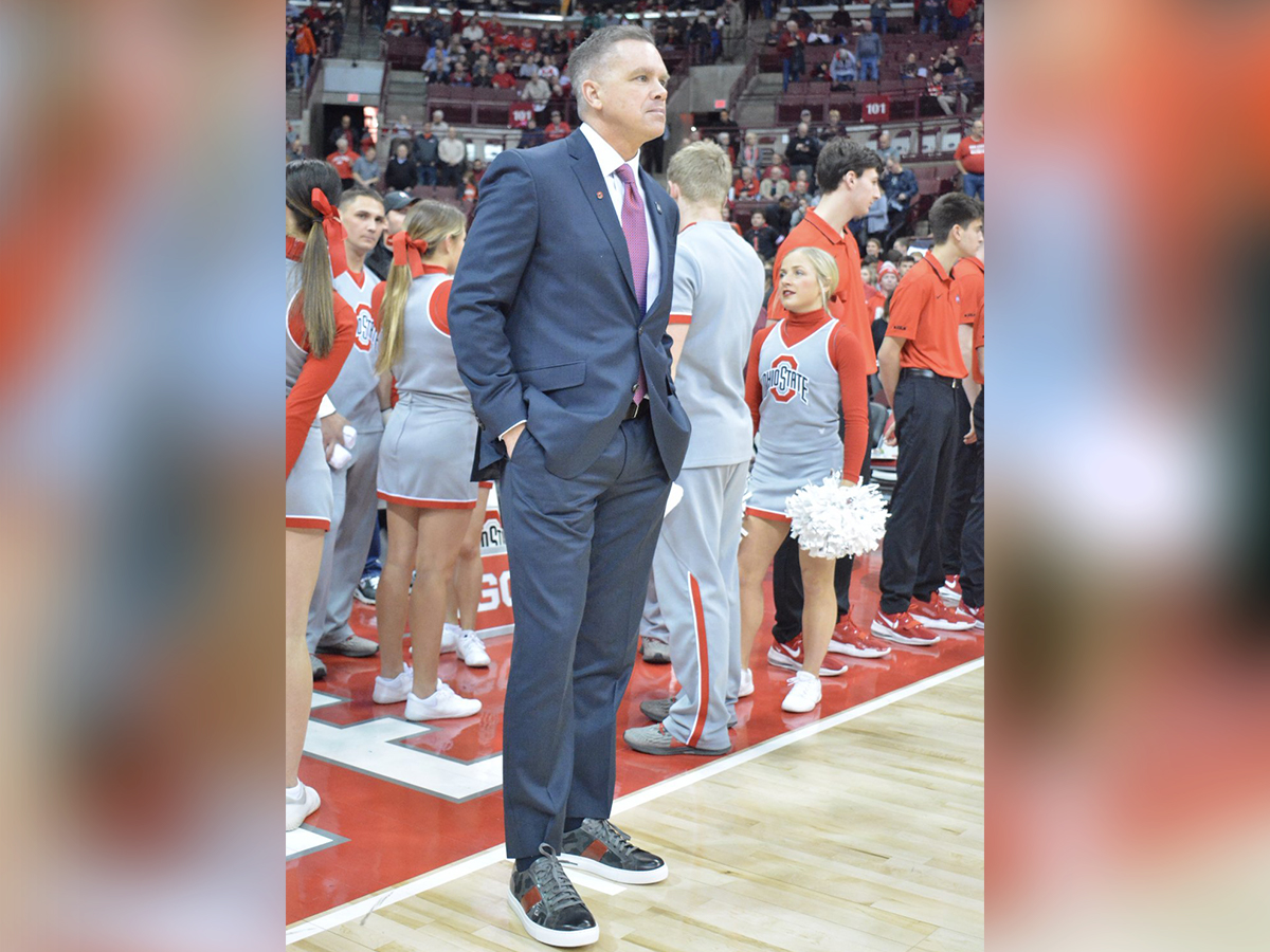 Buckeyes' Coach Holtmann Shows Support in Style During Coaches vs. Cancer  Suits and Sneakers Week
